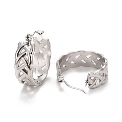 Pendientes de aro trenzados de acero inoxidable 304 que no se deslustran para mujer&nbsp;STAS-A057-17P