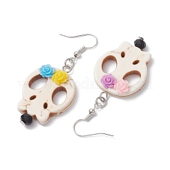 Латунь болтающийся серьги EJEW-JE06040