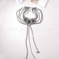 Многослойные ожерелья-чокеры с кисточками из цинкового сплава подсолнечника для женщин FS-WG1E14A-02