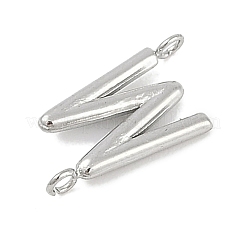 304ステンレススチールレターコネクタチャーム  ステンレス鋼色  文字W  12x6.5x2mm  穴：1.2mm&nbsp;LS-STAS-M108-01P-23