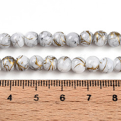 Выпечка окрашенные стеклянные бусины пряди&nbsp;DGLA-N003-6mm-B01