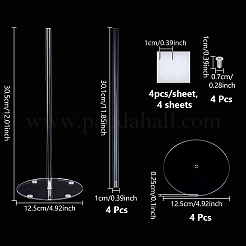 4 шт. прозрачный акриловый держатель для пончиков с плоским круглым основанием&nbsp;ODIS-WH0086-169
