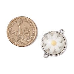 エポキシ樹脂コネクタチャーム  合金パーツ  ハーフラウンドリンク  アンティークシルバー  29.5x22.5x10.5mm  穴：1.8mm&nbsp;PALLOY-JF03228