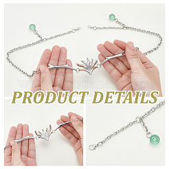 1 шт. цепочки из сплава с кисточками и стеклянными бусинами NJEW-GA0001-12