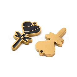 Ионное покрытие (ip) нержавеющая сталь 304 черные эмалевые подвески&nbsp;STAS-M102-58G