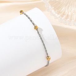 Bracciali a catena a corda con sfere rotonde in acciaio inossidabile 304 bicolore&nbsp;BJEW-JB14366