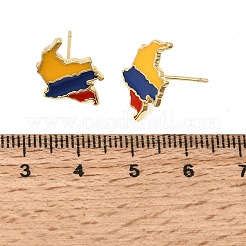 Boucles d'oreille en laiton émaillé&nbsp;KK-CBA04DC-01G