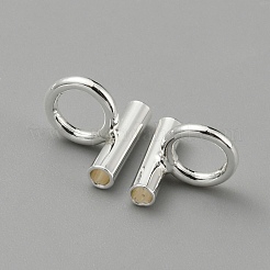 真鍮チューブベイル  ループベイル  チューブ  銀  8x8x6mm  穴：4mm&nbsp;DIY-WH0430-581A-S