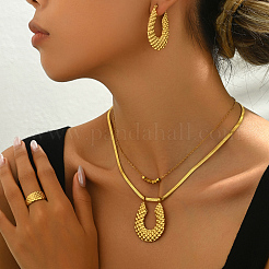 Серьги-кольца из нержавеющей стали в форме подковы CJ2846