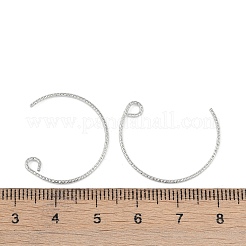 真鍮のピアスフック  プラチナ  22x20.5x0.8mm  穴：2.5mm&nbsp;KK-C069-02P
