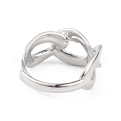 Anello a forma di catene barbazzale in ottone regolabile per donna&nbsp;RJEW-L100-025P