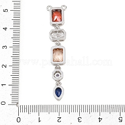 Gros pendentifs en laiton avec zircone cubique de micro pave&nbsp;KK-K418-03B-P
