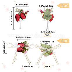 1 шт. булавка для лацкана с цветком розы&nbsp;AJEW-CP0001-80B