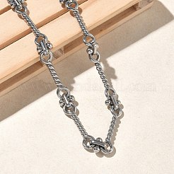 Halsketten aus gedrehten Gliederketten aus Edelstahl 304 für Damen und Herren&nbsp;NJEW-Z115-02P
