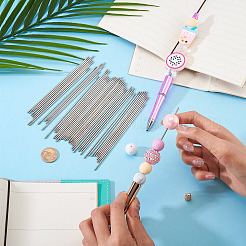 50 шт. 201 нержавеющая сталь шариковая ручка с выдвижным штифтом FIND-BT0001-34