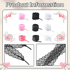 9 пара шнурков из полиэстера/органзы 9 видов&nbsp;AJEW-SP0003-94