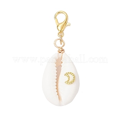 Подвесные украшения в виде медной проволочной ракушки и латунной звезды&nbsp;HJEW-JM03218