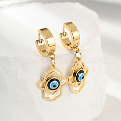 Стильные серьги-кольца из нержавеющей стали 201 в форме пальмы от сглаза TY1831