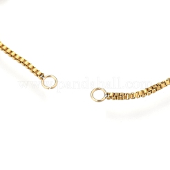 304ステンレススチールチェーンブレスレットの作り方  スライダーブレスレット作り  ゴールドカラー  8-5/8インチ（22cm）  1.2mm  穴：2mm&nbsp;X-STAS-F118-G