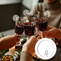 30 шт. акриловые пустые подвески для бокалов для вина AJEW-FG0003-45B