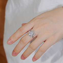 Messing-Fingerringe mit Mikropflaster und klarem Zirkonia für Damen&nbsp;WGAE82A-01