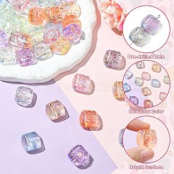 40шт 8 цвета прозрачные акриловые бусины с УФ-покрытием&nbsp;PACR-CJ0001-46