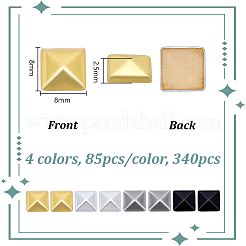 340 pièce de clous thermocollants en aluminium bicolores&nbsp;DIY-NB0015-88