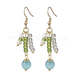 8 пара сережек-подвесок «кошачий глаз»&nbsp;EJEW-JE06496