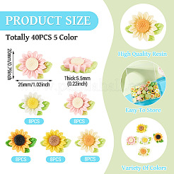 40 Stück 5 Farben undurchsichtige Harz-Decoden-Cabochons&nbsp;CRES-TA0001-86