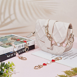 4 шт. 2-цветная эмалированная цепь для сумки в форме сердца FIND-CP0001-59