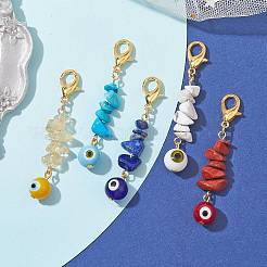 Кулон лэмпворк ручной работы от сглаза HJEW-JM01716