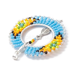 Кулон в виде перьев из стекла и сплава&nbsp;PALLOY-MZ00239