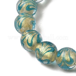 Нити золотых песочных бусин лэмпворк LAMP-P071-12mm-06