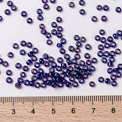 MIYUKIラウンドロカイユビーズ  日本製シードビーズ  （rr1020)シルバーライニングコバルトab  8/0  3mm  穴：1mm  約422~455PCS /ボトル  10 G /ボトル&nbsp;SEED-JP0009-RR1020