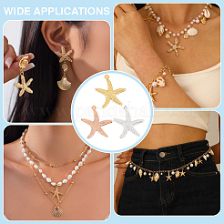 30 шт. 3-х цветные подвески в виде морских звезд из латуни&nbsp;KK-PH0013-85