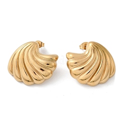 Серьги-гвоздики из нержавеющей стали 304 в форме морской волны&nbsp;EJEW-M073-07G-01