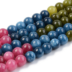 Fili di perle di quarzo naturale tinti rotondi&nbsp;G-T132-013C-01