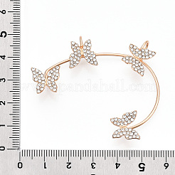 Orecchini a polsino con strass di cristallo a farfalla per regalo donna ragazza&nbsp;EJEW-F275-02B-G