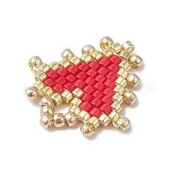 Подвески-сердечки из стеклянного бисера ручной работы Miyuki PALLOY-MZ01067-01