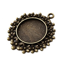 Старинные тибетском стиле сплава сеттинги ободок цветок кулон кабошон X-TIBEP-M018-65AB-NF