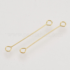 アイアンアイピン  カドミウムフリー＆鉛フリー両面アイピン  ゴールドカラー  25x0.4mm  穴：1.8mm  ヘッド：3mm&nbsp;IFIN-S126-01C-G