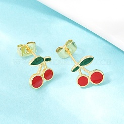 Pendientes de esmalte de latón&nbsp;EJEW-B154-06G-01