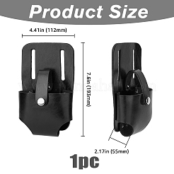 PU 模造革ベルト用巻尺ホルダー  ツールキャリーベルトクリップ  鉄パーツ  ブラック  193x112x55mm&nbsp;AJEW-WH0347-64