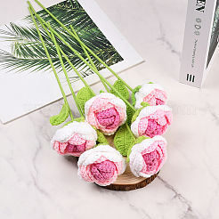 6шт. вязаный крючком полиэстеровый искусственный цветок&nbsp;AJEW-SC0031-27