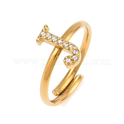 Bagues ouvertes en acier inoxydable 304 avec micro pavé de zircones cubiques&nbsp;RJEW-D336-01G-03