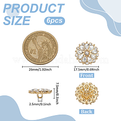 6 шт. пуговицы из сплава со стразами&nbsp;BUTT-FG0001-58C