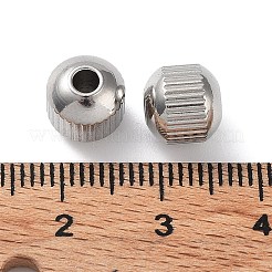 変色しない303ステンレススチールビーズ  ロンデル  ステンレス鋼色  8x7.5mm  穴：2.5mm&nbsp;STAS-Q302-22B-P