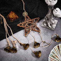 2 шт. 2 стиля ротанговые и железные колокольчики ведьмы ветряные колокольчики подвесное украшение для двери&nbsp;WICR-CN0001-01