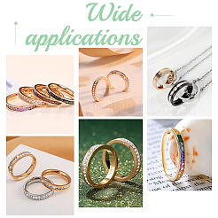 12 шт. хрустальное кольцо с рифленым узором&nbsp;RJEW-UN0002-46EB