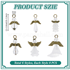 48 шт. 6 стиля подвески из акрила и сплава PALLOY-PH01800-02